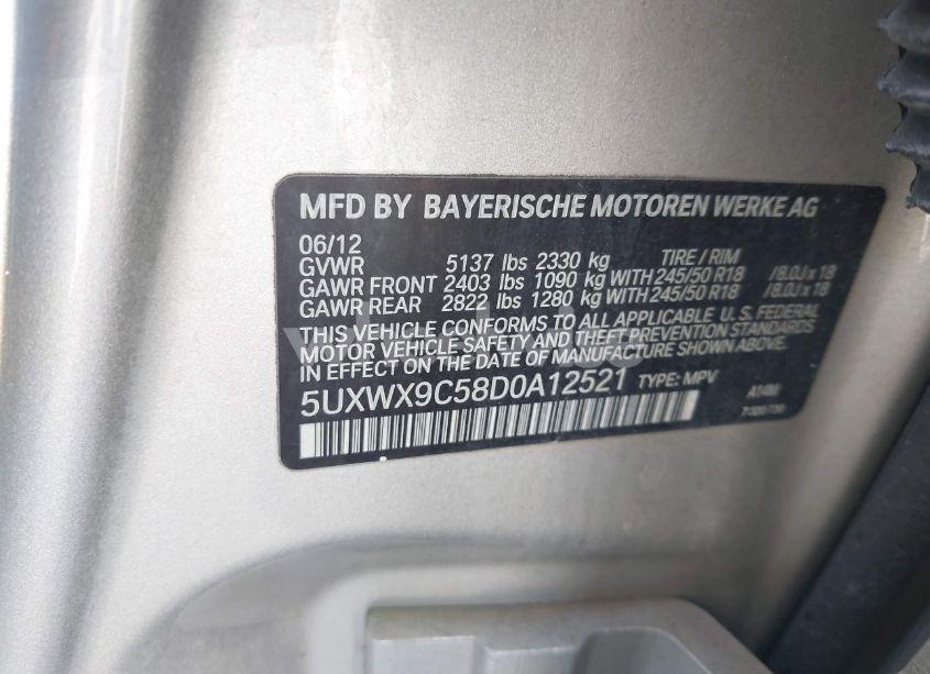 Photo 9 of 2013 Bmw X3 XDRIVE28I (VIN 5UXWX9C58D0A12521)