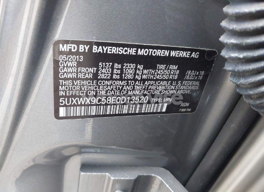 Photo 9 of 2014 Bmw X3 XDRIVE28I (VIN 5UXWX9C58E0D13520)