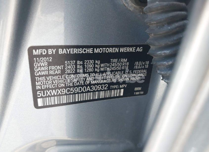 Photo 9 of 2013 Bmw X3 XDRIVE28I (VIN 5UXWX9C59D0A30932)