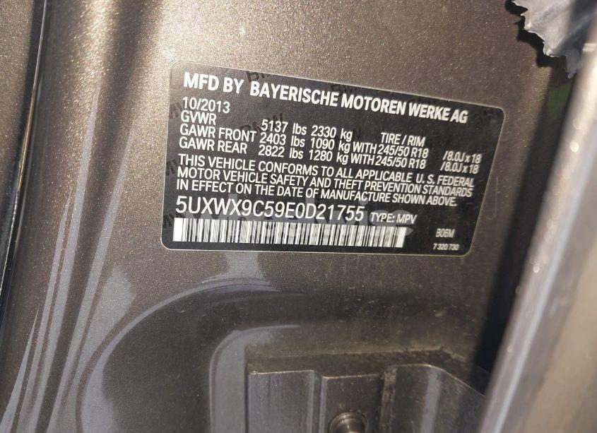 Photo 9 of 2014 Bmw X3 XDRIVE28I (VIN 5UXWX9C59E0D21755)