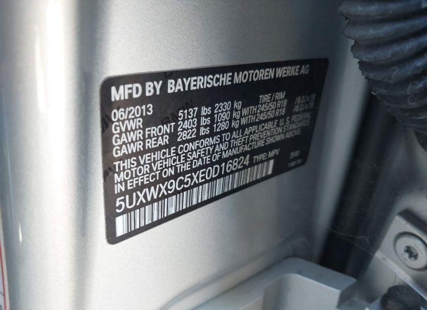Photo 9 of 2014 Bmw X3 XDRIVE28I (VIN 5UXWX9C5XE0D16824)