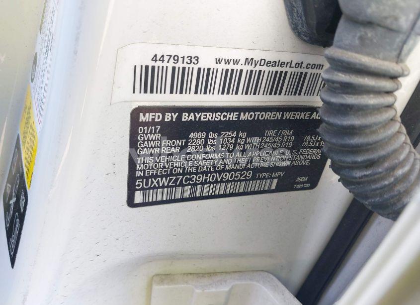 Photo 9 of 2017 Bmw X3 SDRIVE28I (VIN 5UXWZ7C39H0V90529)