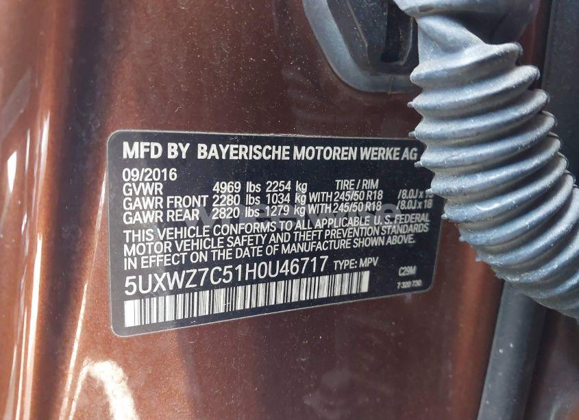 Photo 9 of 2017 Bmw X3 SDRIVE28I (VIN 5UXWZ7C51H0U46717)