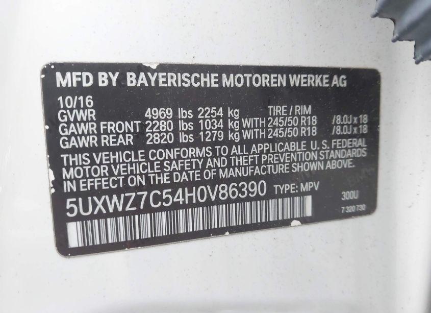 Photo 9 of 2017 Bmw X3 SDRIVE28I (VIN 5UXWZ7C54H0V86390)