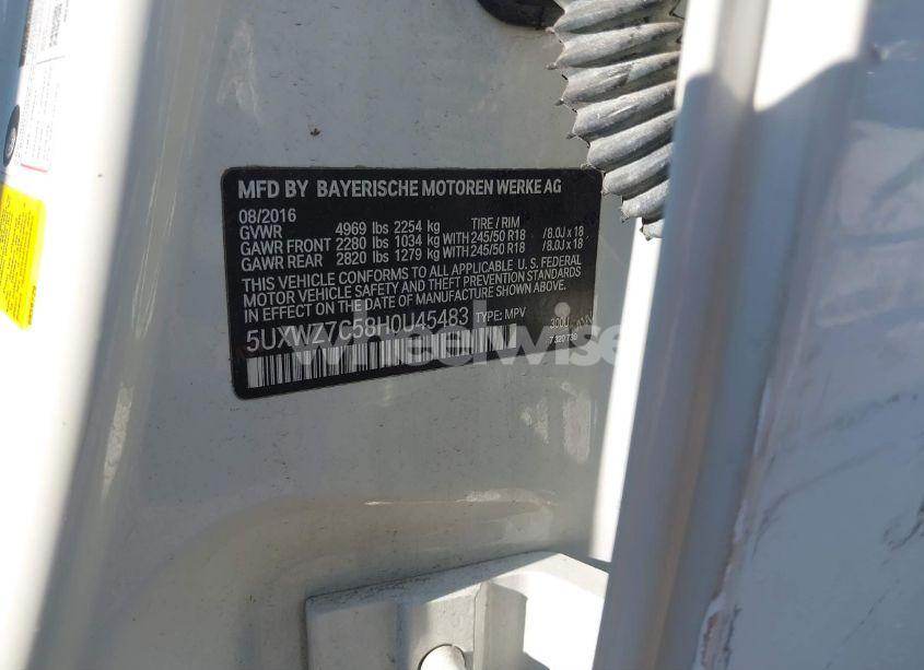 Photo 9 of 2017 Bmw X3 SDRIVE28I (VIN 5UXWZ7C58H0U45483)