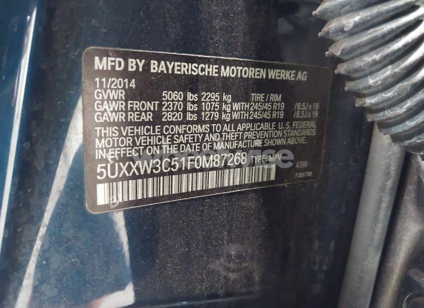 Photo 9 of 2015 Bmw X4 XDRIVE28I (VIN 5UXXW3C51F0M87268)