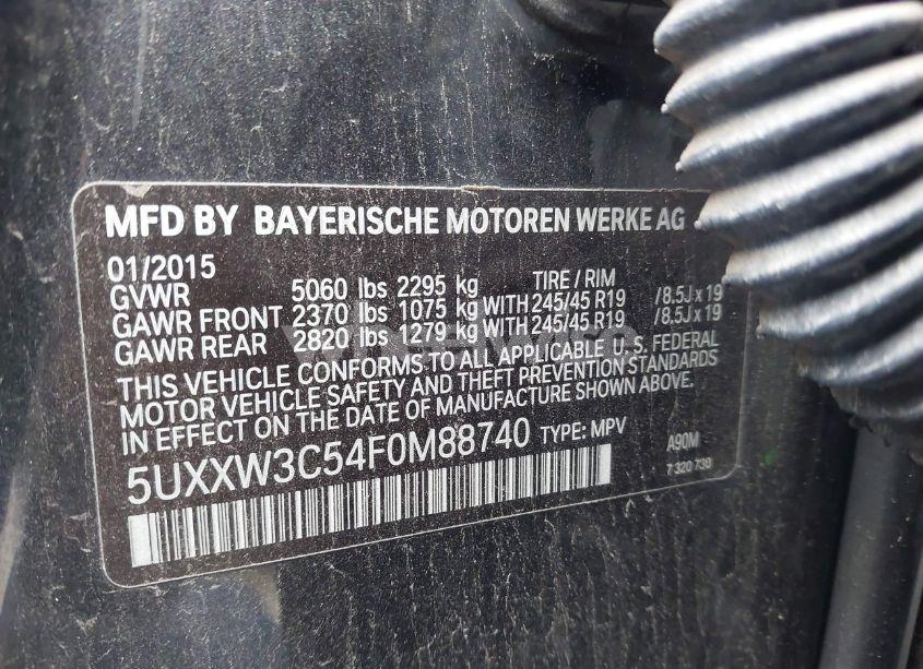 Photo 9 of 2015 Bmw X4 XDRIVE28I (VIN 5UXXW3C54F0M88740)