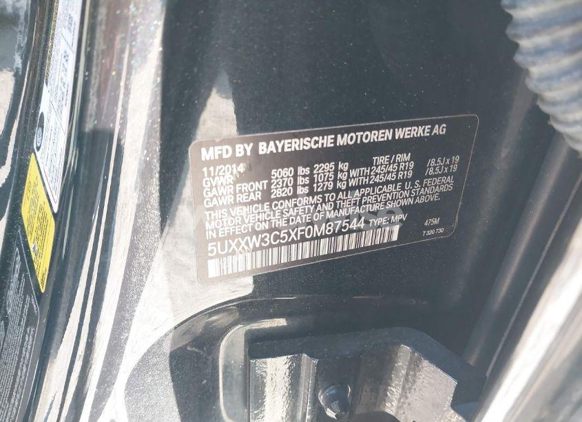 Photo 9 of 2015 Bmw X4 XDRIVE28I (VIN 5UXXW3C5XF0M87544)