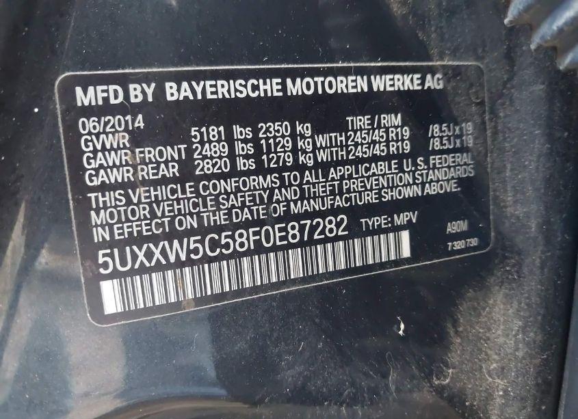 Photo 9 of 2015 Bmw X4 XDRIVE35I (VIN 5UXXW5C58F0E87282)