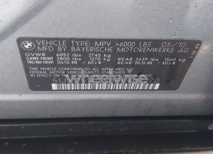 Photo 9 of 2011 Bmw X5 XDRIVE35I/XDRIVE35I PREMIUM/XDRIVE35I SPORT ACTIVITY (VIN 5UXZV4C50BL402270)