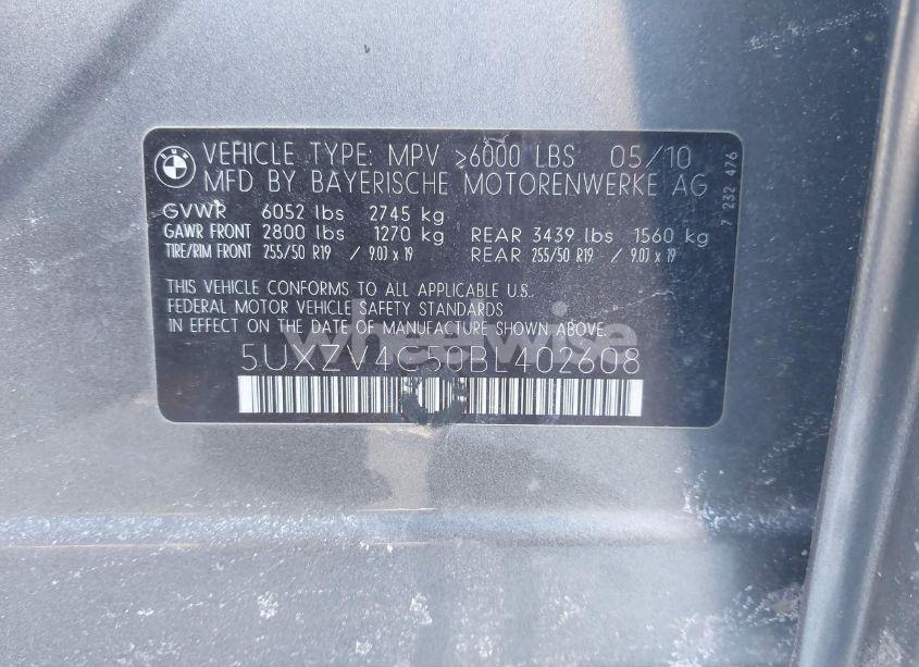 Photo 9 of 2011 Bmw X5 XDRIVE35I/XDRIVE35I PREMIUM/XDRIVE35I SPORT ACTIVITY (VIN 5UXZV4C50BL402608)