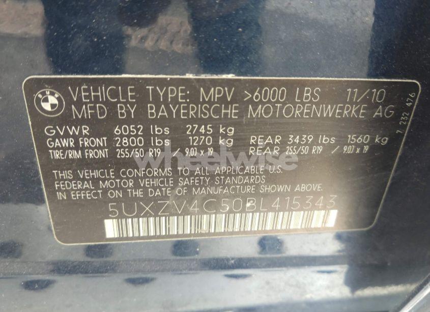 Photo 9 of 2011 Bmw X5 XDRIVE35I/XDRIVE35I PREMIUM/XDRIVE35I SPORT ACTIVITY (VIN 5UXZV4C50BL415343)