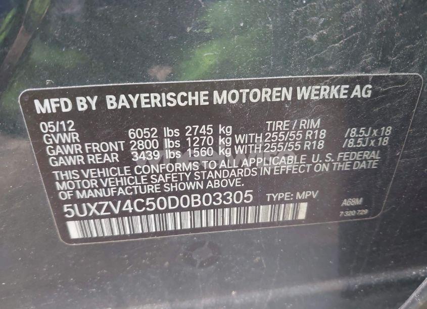 Photo 9 of 2013 Bmw X5 XDRIVE35I/XDRIVE35I PREMIUM/XDRIVE35I SPORT ACTIVITY (VIN 5UXZV4C50D0B03305)