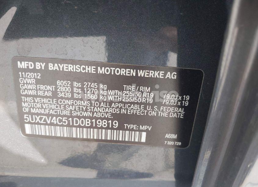 Photo 9 of 2013 Bmw X5 XDRIVE35I/XDRIVE35I PREMIUM/XDRIVE35I SPORT ACTIVITY (VIN 5UXZV4C51D0B19819)