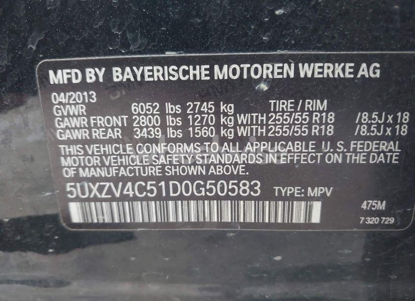 Photo 9 of 2013 Bmw X5 XDRIVE35I/XDRIVE35I PREMIUM/XDRIVE35I SPORT ACTIVITY (VIN 5UXZV4C51D0G50583)