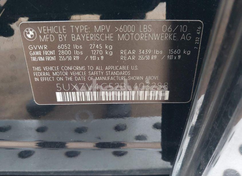 Photo 9 of 2011 Bmw X5 XDRIVE35I/XDRIVE35I PREMIUM/XDRIVE35I SPORT ACTIVITY (VIN 5UXZV4C52BL403288)