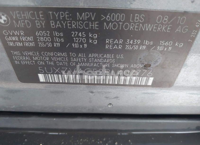 Photo 9 of 2011 Bmw X5 XDRIVE35I/XDRIVE35I PREMIUM/XDRIVE35I SPORT ACTIVITY (VIN 5UXZV4C52BL407776)