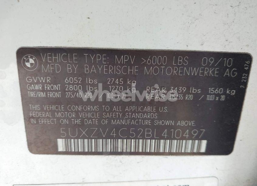 Photo 9 of 2011 Bmw X5 XDRIVE35I/XDRIVE35I PREMIUM/XDRIVE35I SPORT ACTIVITY (VIN 5UXZV4C52BL410497)