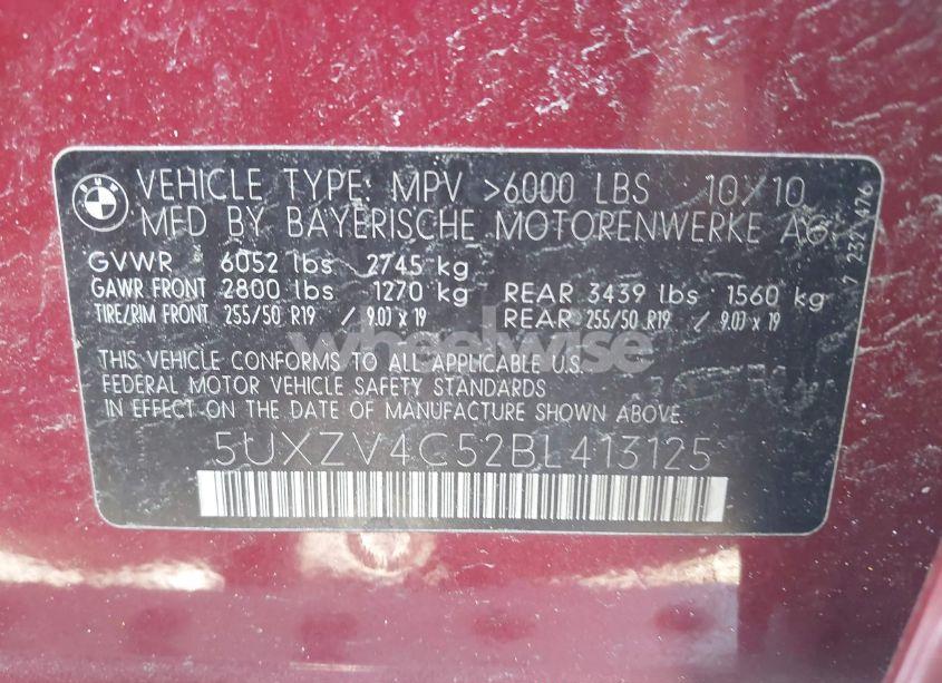 Photo 9 of 2011 Bmw X5 XDRIVE35I/XDRIVE35I PREMIUM/XDRIVE35I SPORT ACTIVITY (VIN 5UXZV4C52BL413125)