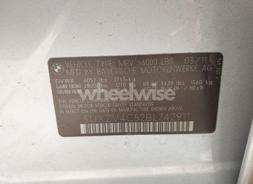 Photo 9 of 2011 Bmw X5 XDRIVE35I/XDRIVE35I PREMIUM/XDRIVE35I SPORT ACTIVITY (VIN 5UXZV4C52BL742911)