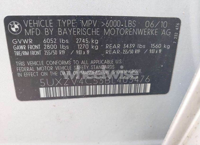 Photo 9 of 2011 Bmw X5 XDRIVE35I/XDRIVE35I PREMIUM/XDRIVE35I SPORT ACTIVITY (VIN 5UXZV4C53BL403476)