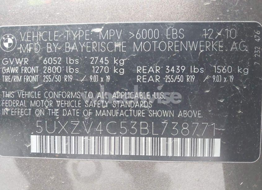 Photo 9 of 2011 Bmw X5 XDRIVE35I/XDRIVE35I PREMIUM/XDRIVE35I SPORT ACTIVITY (VIN 5UXZV4C53BL738771)