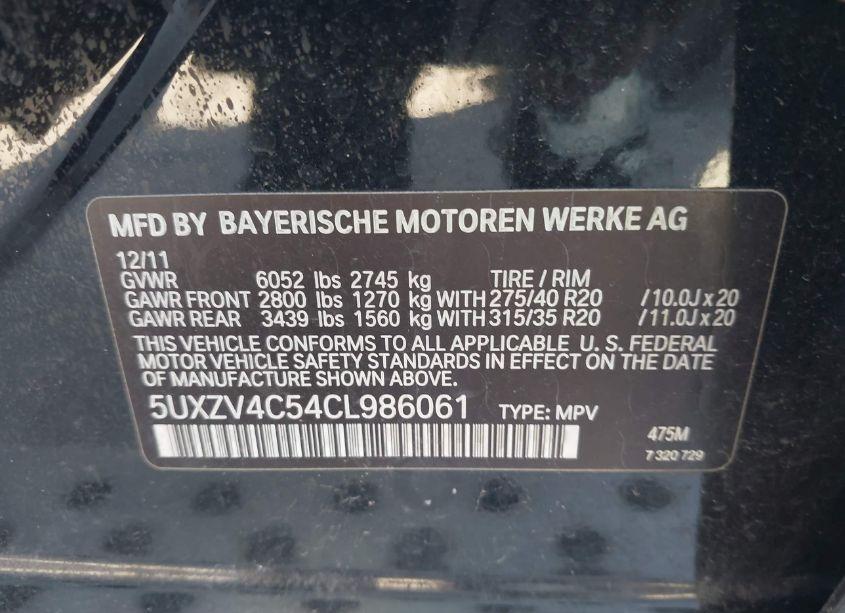 Photo 9 of 2012 Bmw X5 XDRIVE35I/XDRIVE35I PREMIUM/XDRIVE35I SPORT ACTIVITY (VIN 5UXZV4C54CL986061)