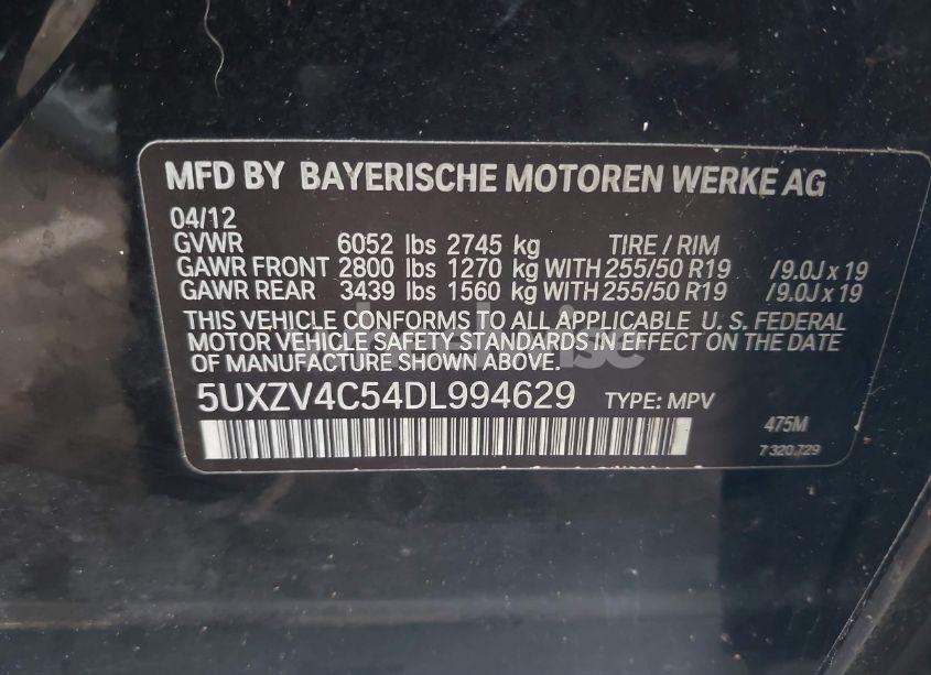 Photo 9 of 2013 Bmw X5 XDRIVE35I/XDRIVE35I PREMIUM/XDRIVE35I SPORT ACTIVITY (VIN 5UXZV4C54DL994629)