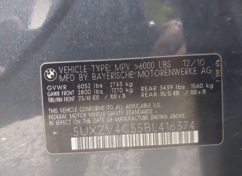 Photo 9 of 2011 Bmw X5 XDRIVE35I/XDRIVE35I PREMIUM/XDRIVE35I SPORT ACTIVITY (VIN 5UXZV4C55BL416374)