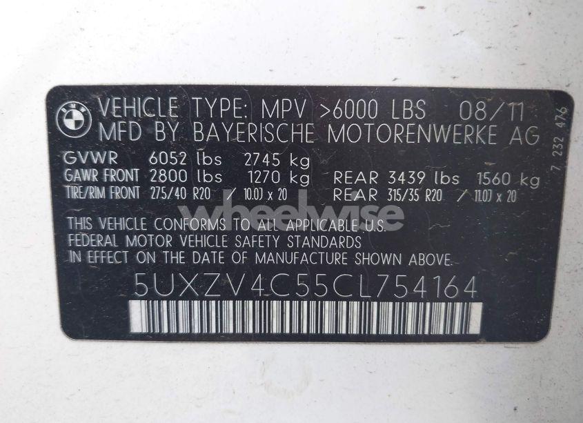 Photo 9 of 2012 Bmw X5 XDRIVE35I/XDRIVE35I PREMIUM/XDRIVE35I SPORT ACTIVITY (VIN 5UXZV4C55CL754164)