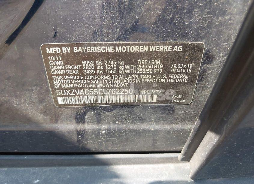 Photo 9 of 2012 Bmw X5 N/A (VIN 5UXZV4C55CL762250)