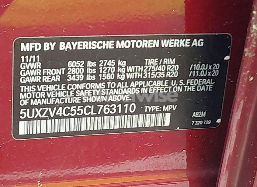 Photo 9 of 2012 Bmw X5 XDRIVE35I/XDRIVE35I PREMIUM/XDRIVE35I SPORT ACTIVITY (VIN 5UXZV4C55CL763110)