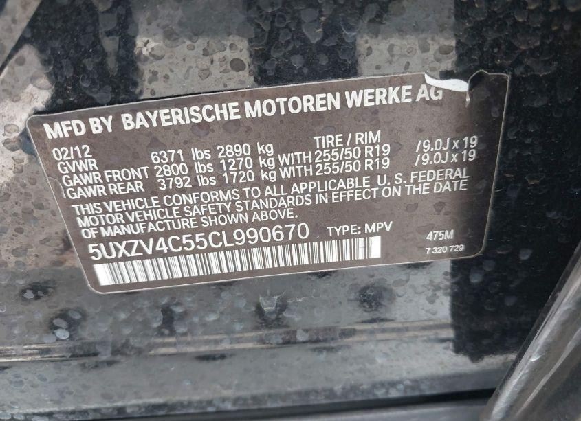 Photo 9 of 2012 Bmw X5 XDRIVE35I/XDRIVE35I PREMIUM/XDRIVE35I SPORT ACTIVITY (VIN 5UXZV4C55CL990670)