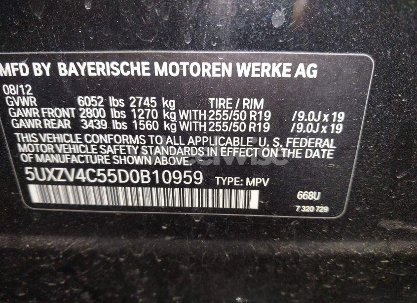 Photo 9 of 2013 Bmw X5 XDRIVE35I/XDRIVE35I PREMIUM/XDRIVE35I SPORT ACTIVITY (VIN 5UXZV4C55D0B10959)