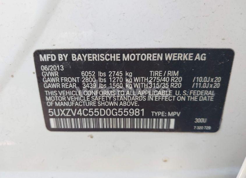 Photo 9 of 2013 Bmw X5 XDRIVE35I/XDRIVE35I PREMIUM/XDRIVE35I SPORT ACTIVITY (VIN 5UXZV4C55D0G55981)