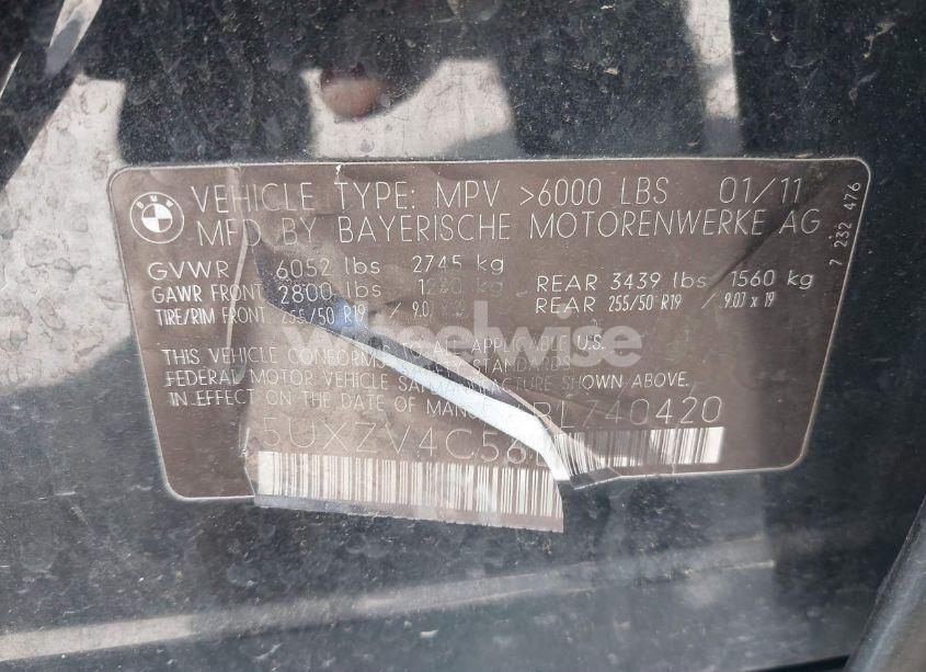 Photo 9 of 2011 Bmw X5 XDRIVE35I/XDRIVE35I PREMIUM/XDRIVE35I SPORT ACTIVITY (VIN 5UXZV4C56BL740420)