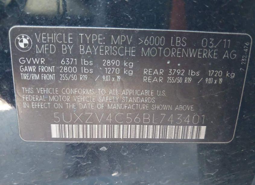 Photo 9 of 2011 Bmw X5 XDRIVE35I/XDRIVE35I PREMIUM/XDRIVE35I SPORT ACTIVITY (VIN 5UXZV4C56BL743401)