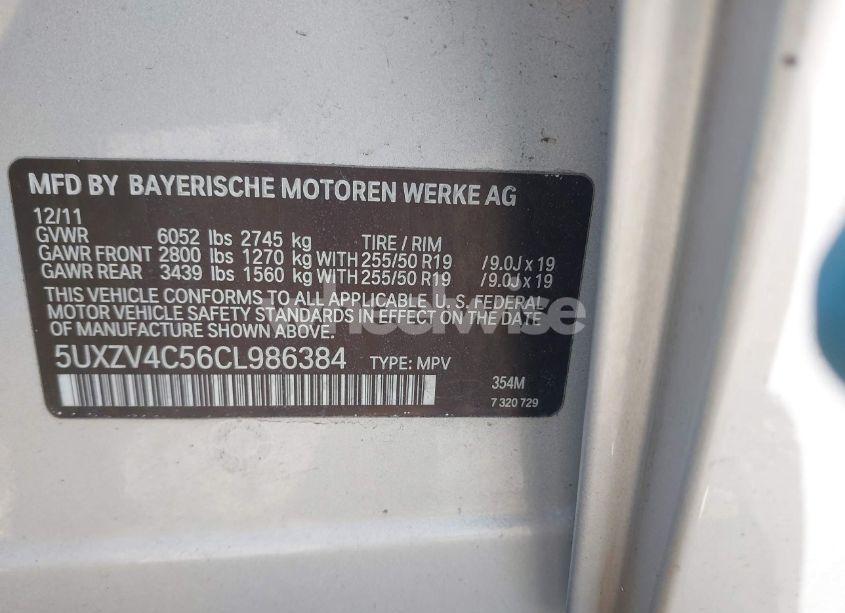 Photo 9 of 2012 Bmw X5 XDRIVE35I/XDRIVE35I PREMIUM/XDRIVE35I SPORT ACTIVITY (VIN 5UXZV4C56CL986384)