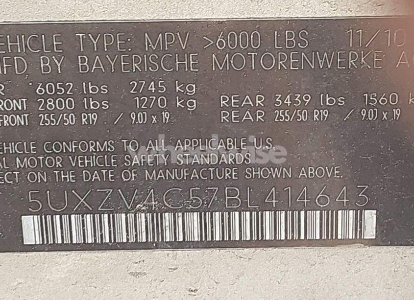 Photo 9 of 2011 Bmw X5 XDRIVE35I/XDRIVE35I PREMIUM/XDRIVE35I SPORT ACTIVITY (VIN 5UXZV4C57BL414643)