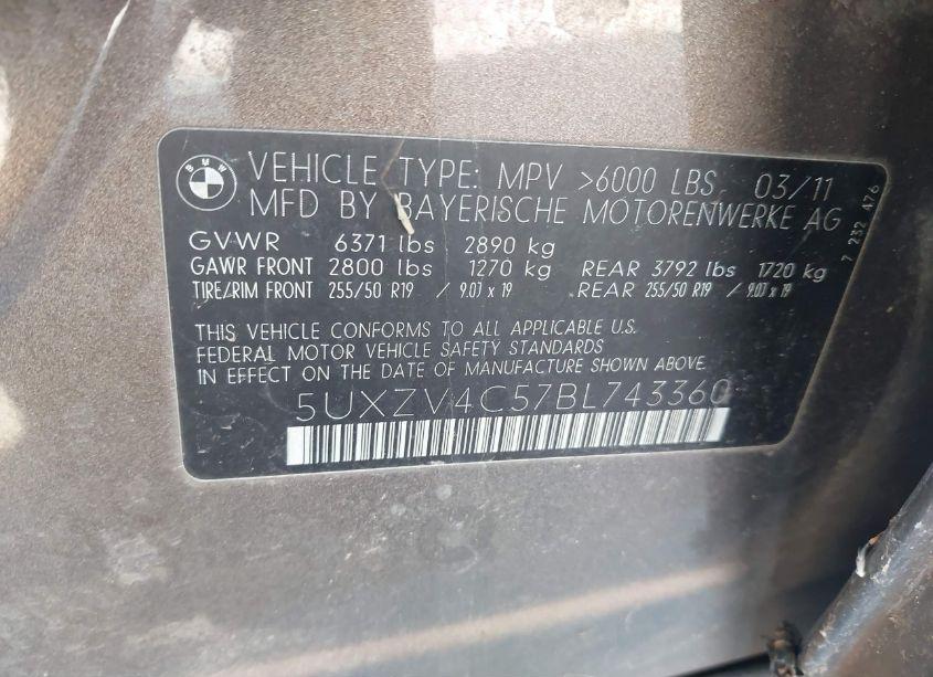 Photo 9 of 2011 Bmw X5 XDRIVE35I/XDRIVE35I PREMIUM/XDRIVE35I SPORT ACTIVITY (VIN 5UXZV4C57BL743360)