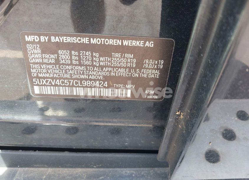 Photo 9 of 2012 Bmw X5 XDRIVE35I/XDRIVE35I PREMIUM/XDRIVE35I SPORT ACTIVITY (VIN 5UXZV4C57CL989424)