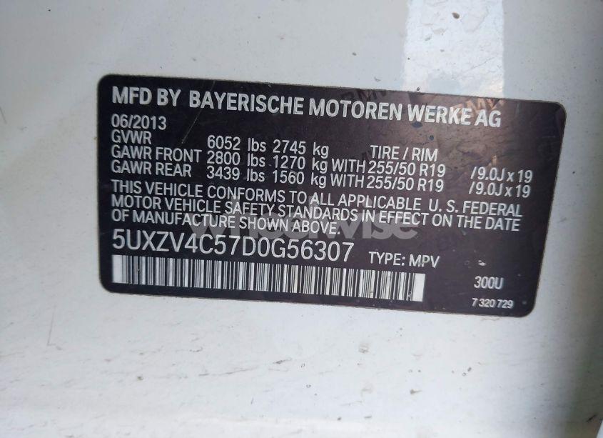 Photo 9 of 2013 Bmw X5 XDRIVE35I/XDRIVE35I PREMIUM/XDRIVE35I SPORT ACTIVITY (VIN 5UXZV4C57D0G56307)