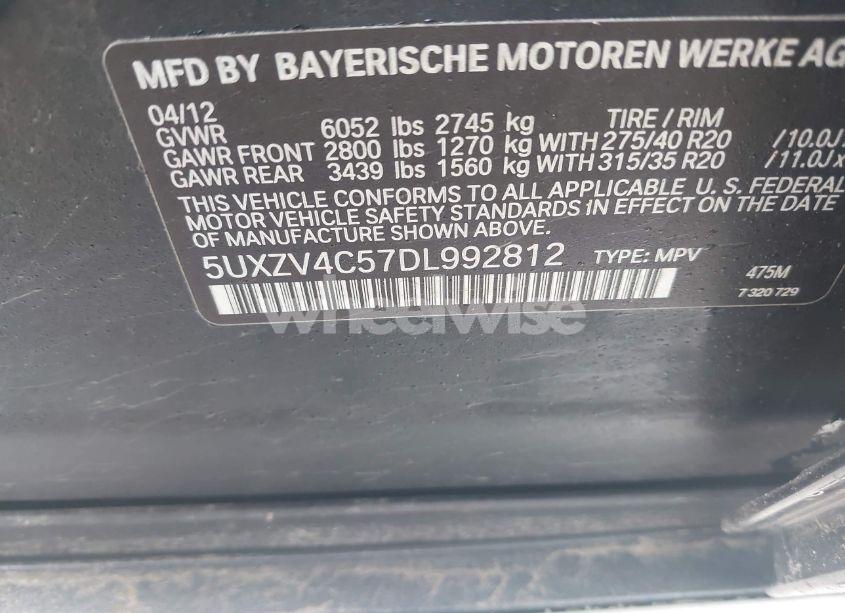 Photo 9 of 2013 Bmw X5 XDRIVE35I/XDRIVE35I PREMIUM/XDRIVE35I SPORT ACTIVITY (VIN 5UXZV4C57DL992812)