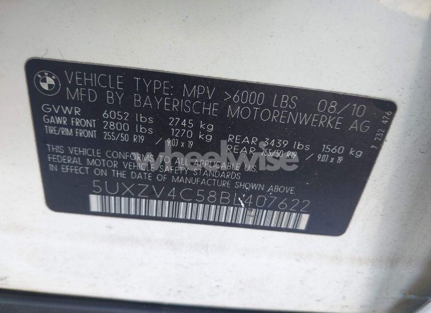 Photo 9 of 2011 Bmw X5 XDRIVE35I/XDRIVE35I PREMIUM/XDRIVE35I SPORT ACTIVITY (VIN 5UXZV4C58BL407622)