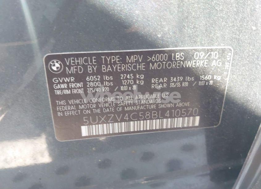 Photo 9 of 2011 Bmw X5 XDRIVE35I/XDRIVE35I PREMIUM/XDRIVE35I SPORT ACTIVITY (VIN 5UXZV4C58BL410570)