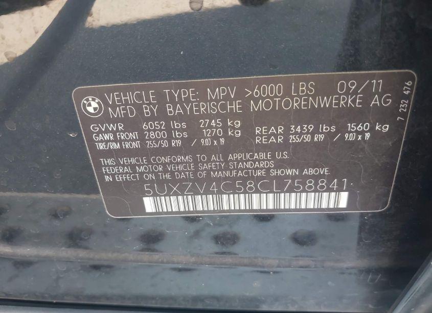 Photo 9 of 2012 Bmw X5 N/A (VIN 5UXZV4C58CL758841)
