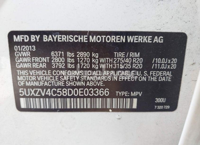 Photo 9 of 2013 Bmw X5 XDRIVE35I/XDRIVE35I PREMIUM/XDRIVE35I SPORT ACTIVITY (VIN 5UXZV4C58D0E03366)