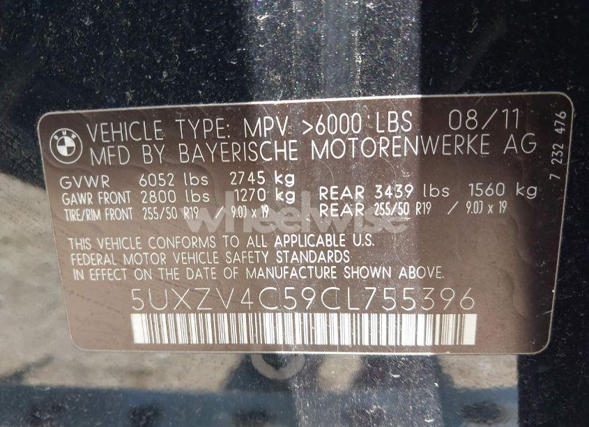 Photo 9 of 2012 Bmw X5 XDRIVE35I/XDRIVE35I PREMIUM/XDRIVE35I SPORT ACTIVITY (VIN 5UXZV4C59CL755396)