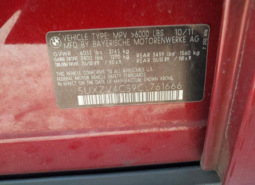Photo 9 of 2012 Bmw X5 XDRIVE35I/XDRIVE35I PREMIUM/XDRIVE35I SPORT ACTIVITY (VIN 5UXZV4C59CL761666)