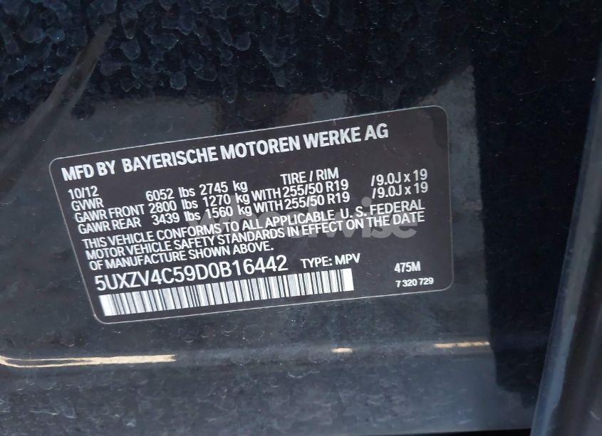 Photo 9 of 2013 Bmw X5 XDRIVE35I/XDRIVE35I PREMIUM/XDRIVE35I SPORT ACTIVITY (VIN 5UXZV4C59D0B16442)